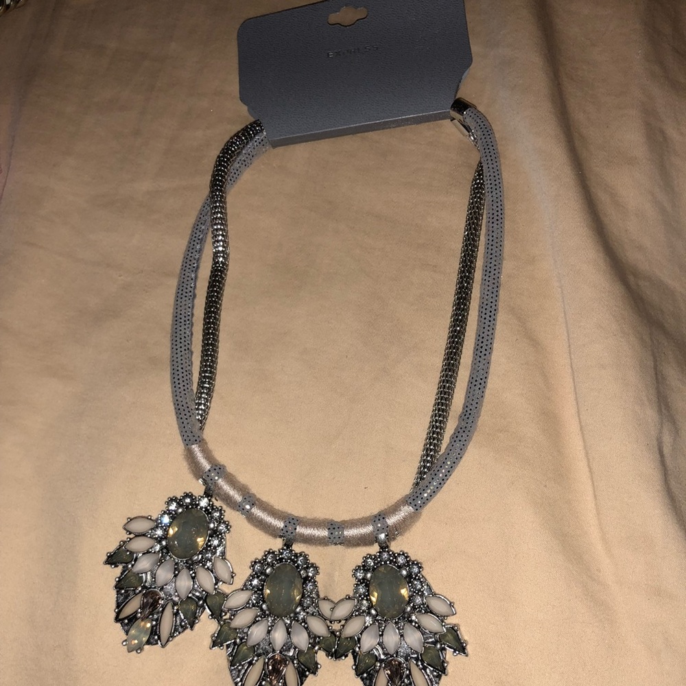 Statement smoked out crystal necklace